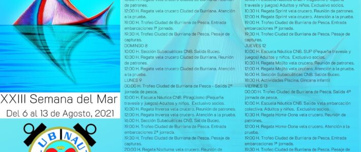 XXIII Semana del Mar – Del 6 al 14 de Agosto – Programa